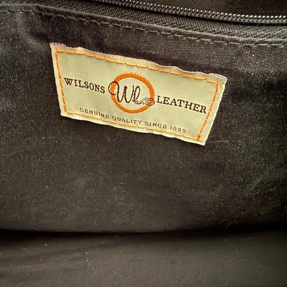 Vintage Wilson's Leather red leather structured tote bag